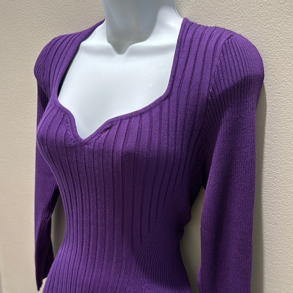 Purple Sweetheart Rib long sleeve sweater - Picture 4 of 10